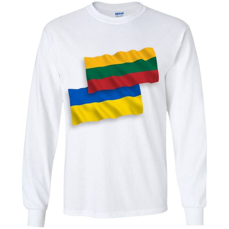 Lithuania Ukraine Flag - Boys Youth Classic Long Sleeve T-Shirt - Lithuania Strong