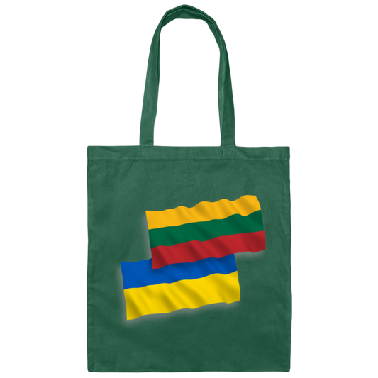 Lithuania Ukraine Flag - Canvas Tote Bag - Lithuania Strong