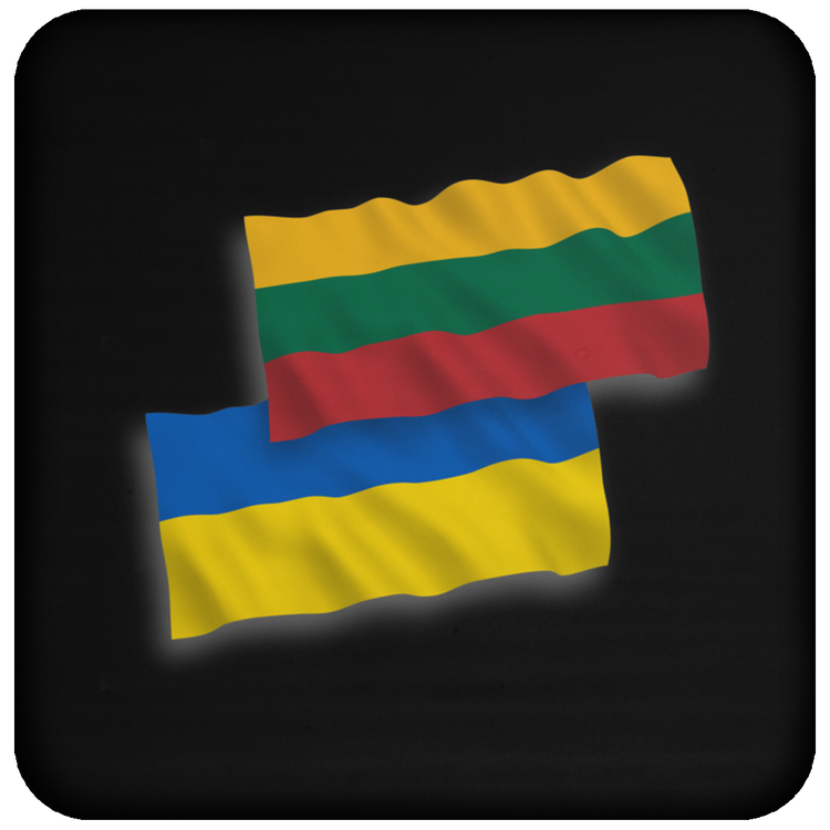 Lithuania Ukraine Flag - High Gloss Coaster - Lithuania Strong