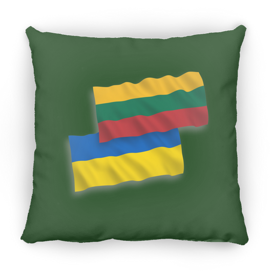 Lithuania Ukraine Flag - Large Square Pillow - Lithuania Strong