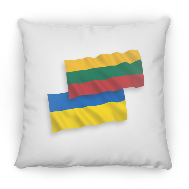 Lithuania Ukraine Flag - Large Square Pillow - Lithuania Strong