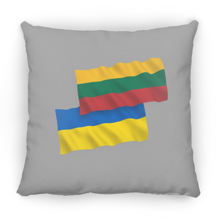 Lithuania Ukraine Flag - Large Square Pillow - Lithuania Strong