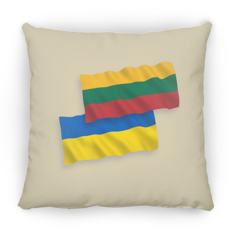 Lithuania Ukraine Flag - Large Square Pillow - Lithuania Strong