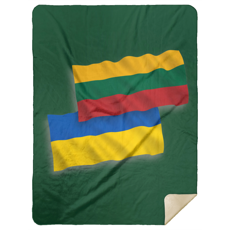 Lithuania Ukraine Flag - Premium Mink Sherpa Blanket 60x80 - Lithuania Strong