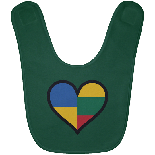 Lithuania Ukraine Heart - BABYBIB Baby Bib - Lithuania Strong