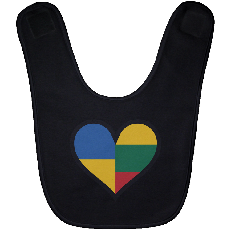 Lithuania Ukraine Heart - BABYBIB Baby Bib - Lithuania Strong