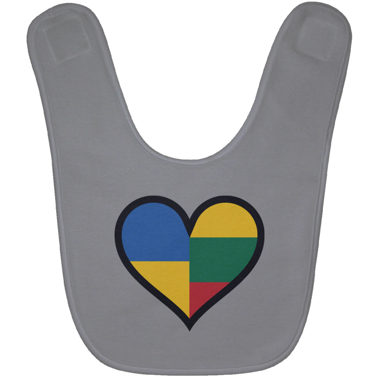 Lithuania Ukraine Heart - BABYBIB Baby Bib - Lithuania Strong