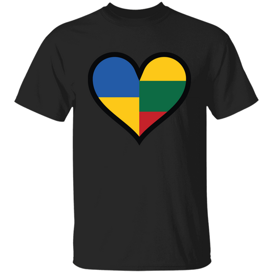 Lithuania Ukraine Heart - BoysGirls Youth Classic Short Sleeve T-Shirt - Lithuania Strong