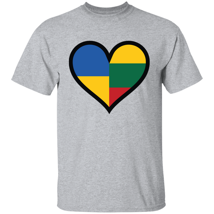 Lithuania Ukraine Heart - BoysGirls Youth Classic Short Sleeve T-Shirt - Lithuania Strong