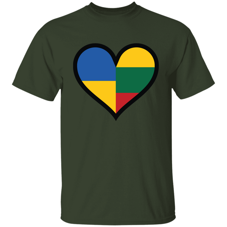 Lithuania Ukraine Heart - BoysGirls Youth Classic Short Sleeve T-Shirt - Lithuania Strong