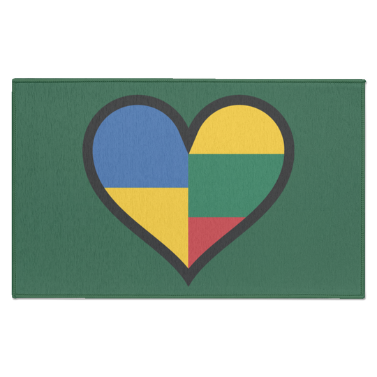 Lithuania Ukraine Heart - Indoor Doormat - Lithuania Strong