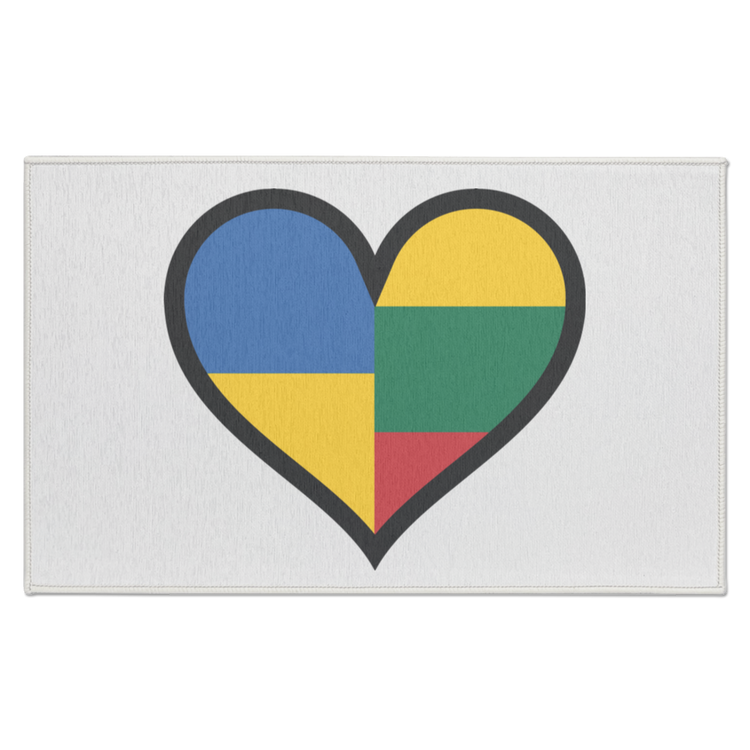 Lithuania Ukraine Heart - Indoor Doormat - Lithuania Strong