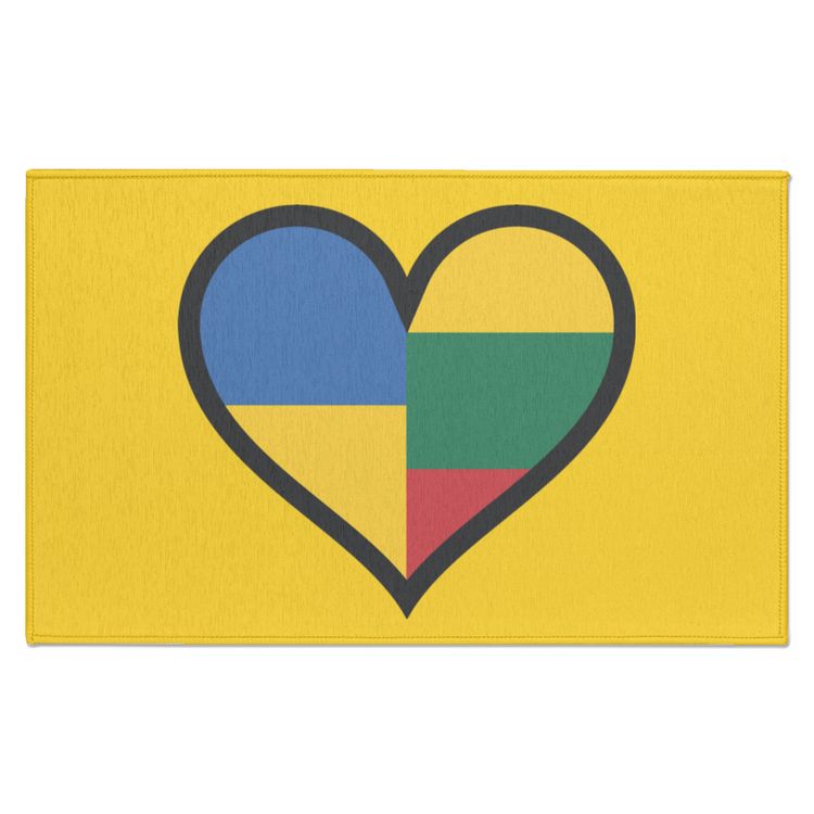 Lithuania Ukraine Heart - Indoor Doormat - Lithuania Strong