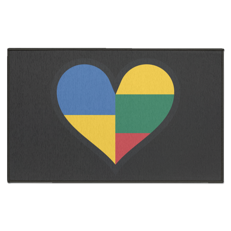 Lithuania Ukraine Heart - Indoor Doormat - Lithuania Strong