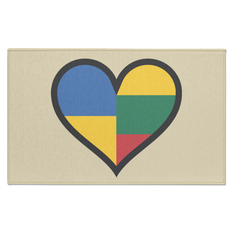 Lithuania Ukraine Heart - Indoor Doormat - Lithuania Strong