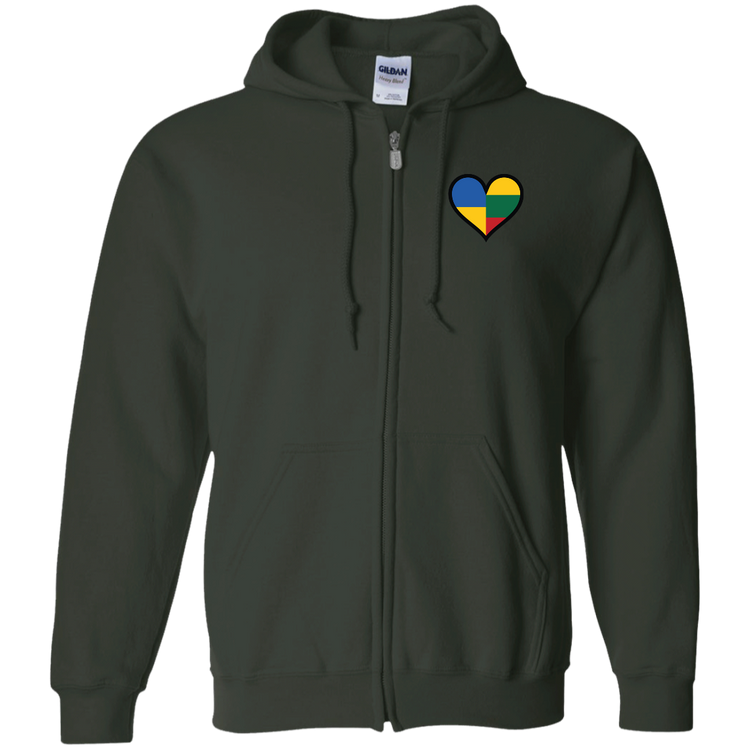 Lithuania Ukraine Heart - MenWomen Unisex Comfort Full-Zip Hoodie - Lithuania Strong