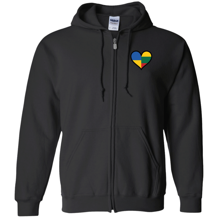 Lithuania Ukraine Heart - MenWomen Unisex Comfort Full-Zip Hoodie - Lithuania Strong
