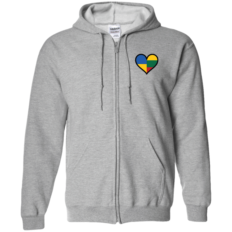 Lithuania Ukraine Heart - MenWomen Unisex Comfort Full-Zip Hoodie - Lithuania Strong