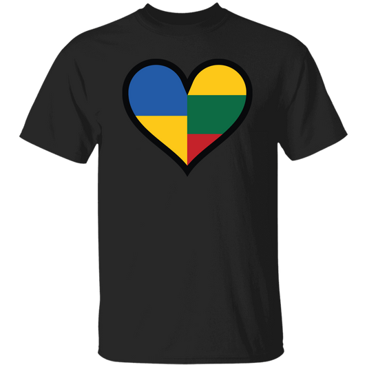 Lithuania Ukraine Heart - Mens Classic Short Sleeve T-Shirt - Lithuania Strong