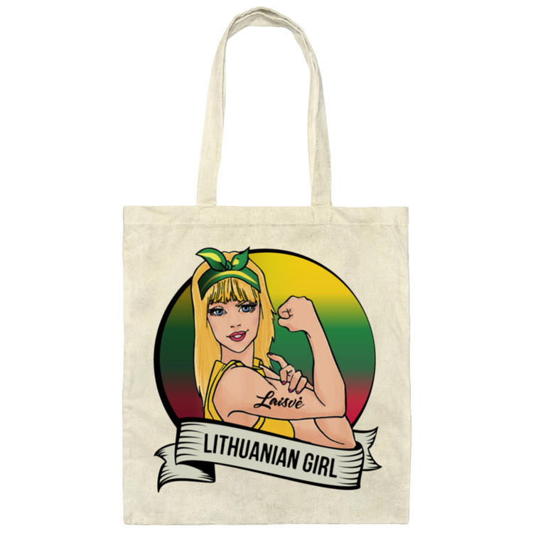 Lithuanian Girl - Canvas Tote Bag - Lithuania Strong