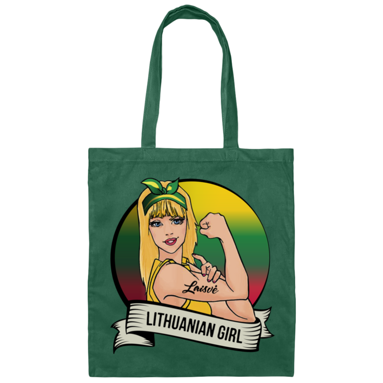 Lithuanian Girl - Canvas Tote Bag - Lithuania Strong