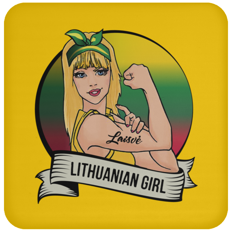 Lithuanian Girl - High Gloss Coaster - Lithuania Strong