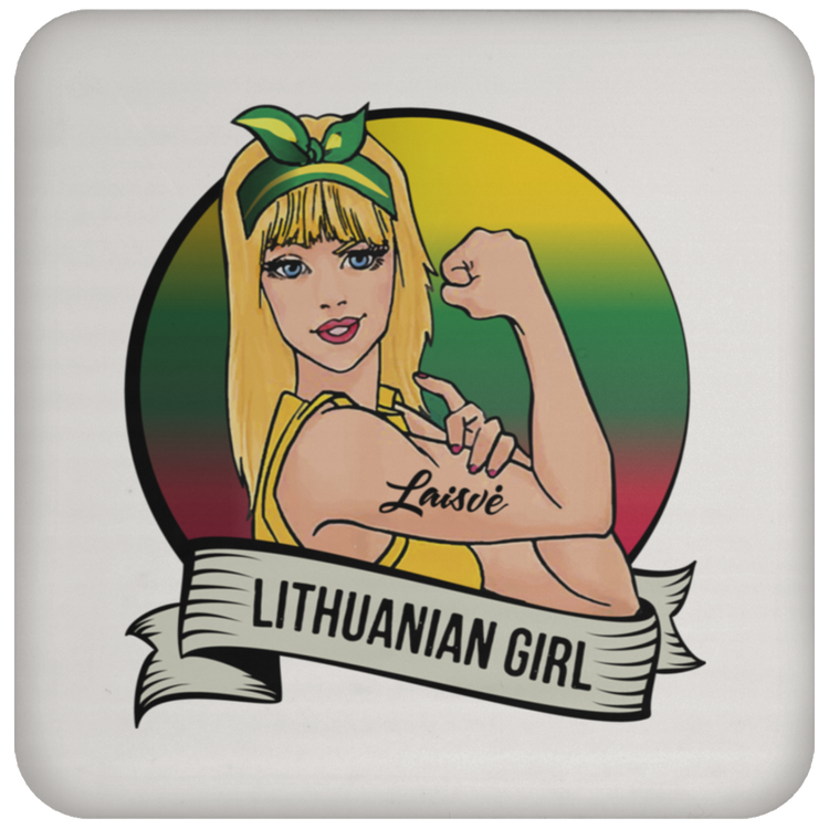 Lithuanian Girl - High Gloss Coaster - Lithuania Strong