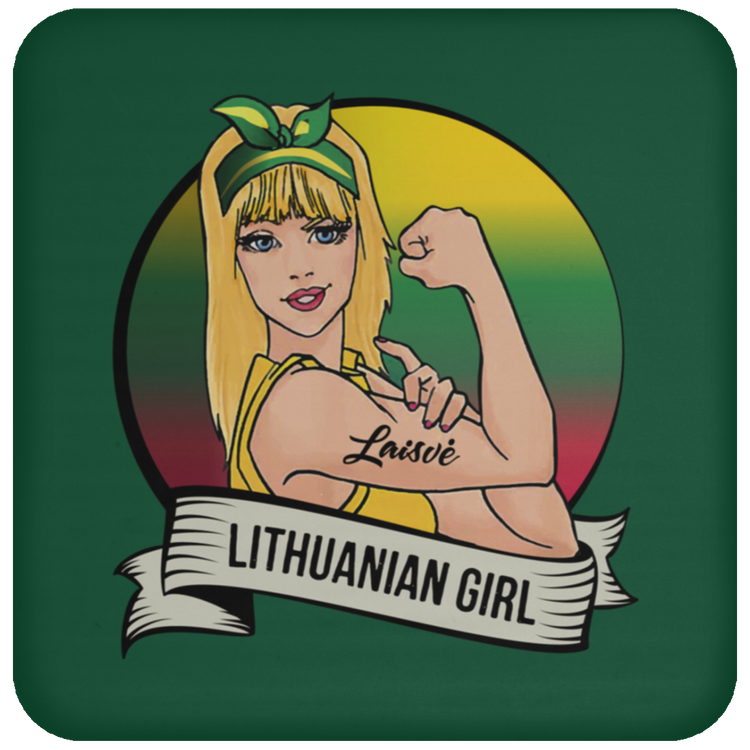 Lithuanian Girl - High Gloss Coaster - Lithuania Strong