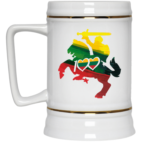 Lithuanian Knight 100 - 22 oz. Ceramic Stein - Lithuania Strong