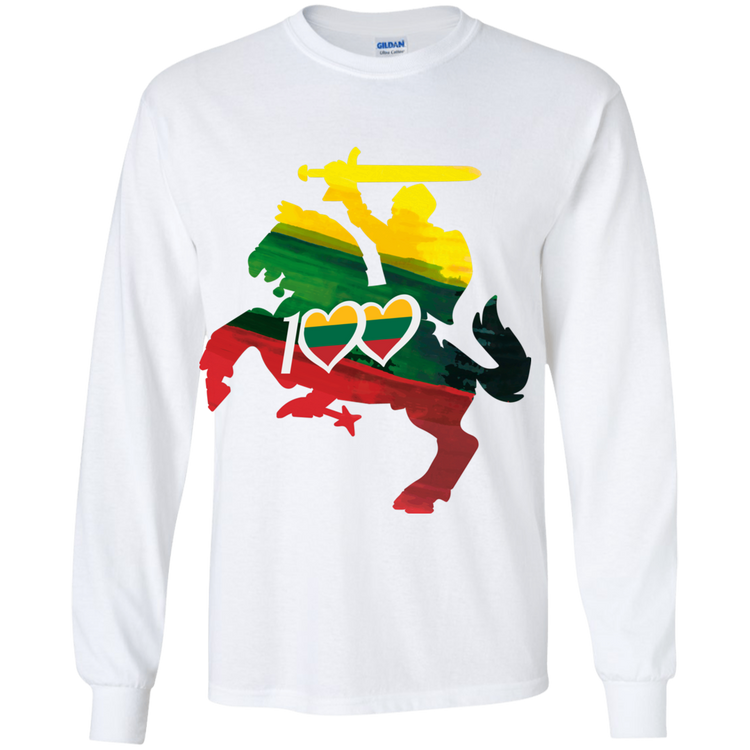 Lithuanian Knight 100 - Boys Youth Classic Long Sleeve T-Shirt - Lithuania Strong