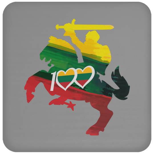 Lithuanian Knight 100 - High Gloss Coaster - Lithuania Strong