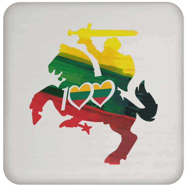 Lithuanian Knight 100 - High Gloss Coaster - Lithuania Strong