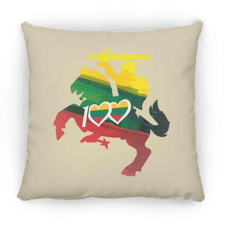 Lithuanian Knight 100 - Large Square Pillow - Lithuania Strong