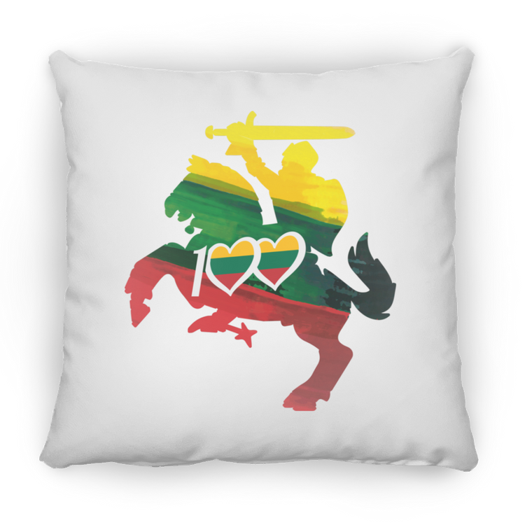 Lithuanian Knight 100 - Large Square Pillow - Lithuania Strong