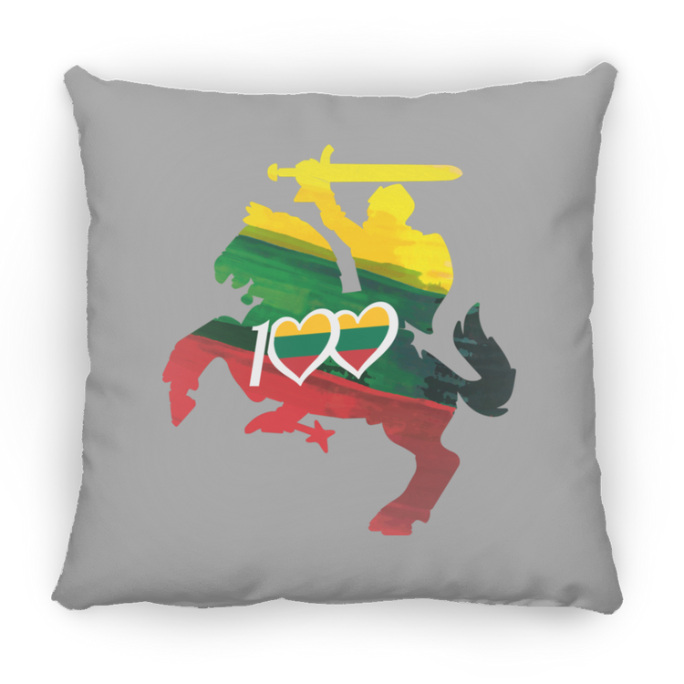 Lithuanian Knight 100 - Large Square Pillow - Lithuania Strong