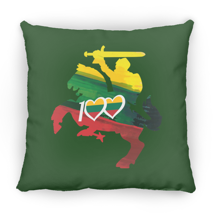 Lithuanian Knight 100 - Large Square Pillow - Lithuania Strong