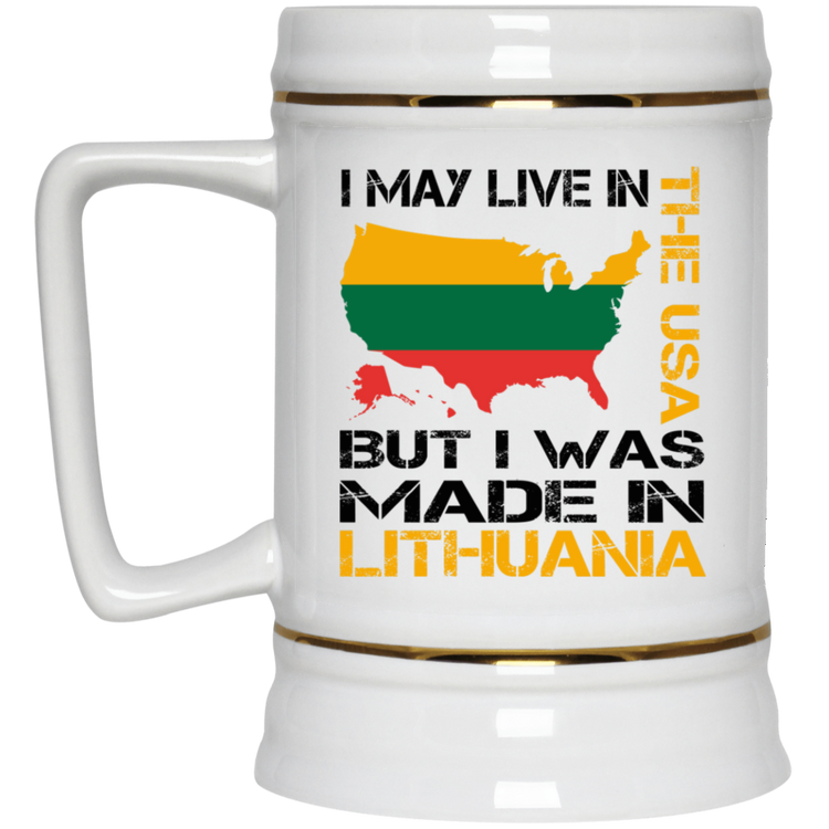 Made in Lithuania - 22 oz. Ceramic Stein - Lithuania Strong