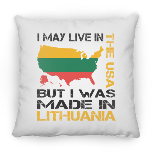 Made in Lithuania - Large Square Pillow - Lithuania Strong