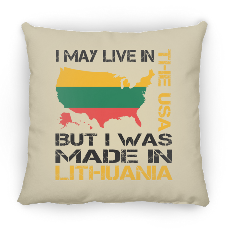 Made in Lithuania - Large Square Pillow - Lithuania Strong