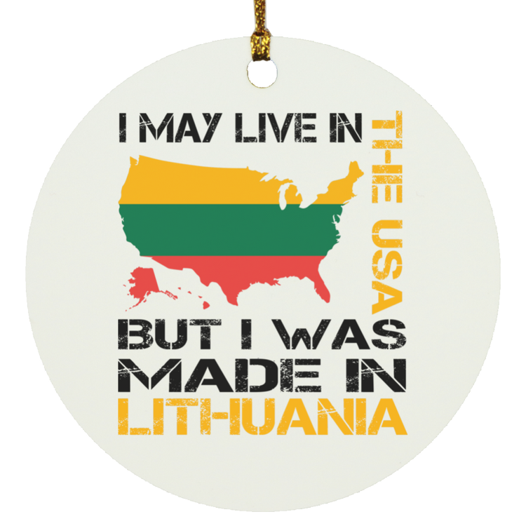 Made in Lithuania - MDF Circle Ornament - Lithuania Strong