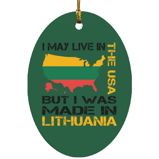 Made in Lithuania - MDF Oval Ornament - Lithuania Strong