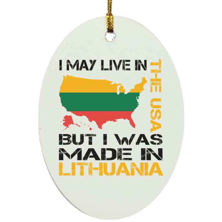 Made in Lithuania - MDF Oval Ornament - Lithuania Strong