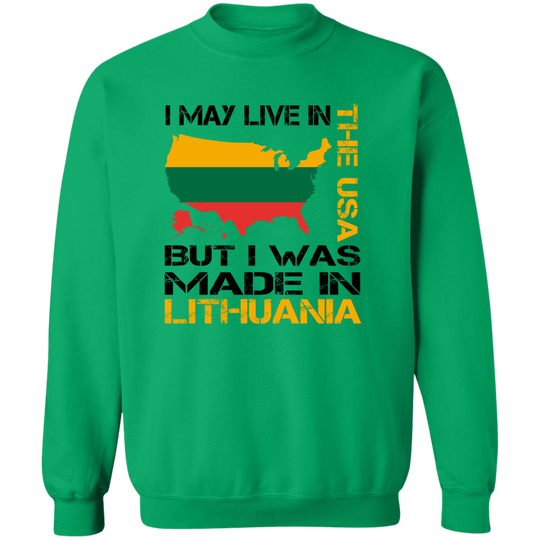 Made in Lithuania - MenWomen Unisex Comfort Crewneck Pullover Sweatshirt - Lithuania Strong
