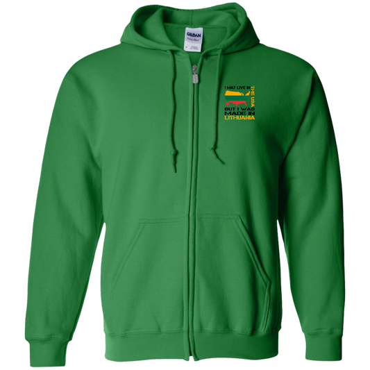 Made in Lithuania - MenWomen Unisex Comfort Full-Zip Hoodie - Lithuania Strong