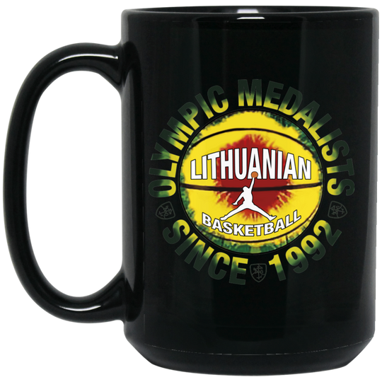 Olympic Medalists - 15 oz. Black Ceramic Mug - Lithuania Strong