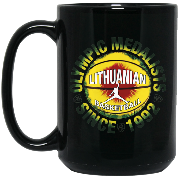 Olympic Medalists - 15 oz. Black Ceramic Mug - Lithuania Strong