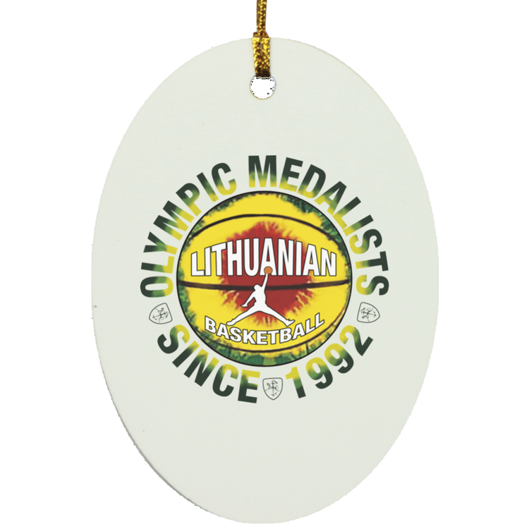 Olympic Medalists - MDF Oval Ornament - Lithuania Strong