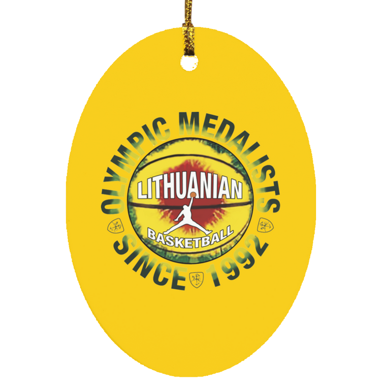 Olympic Medalists - MDF Oval Ornament - Lithuania Strong