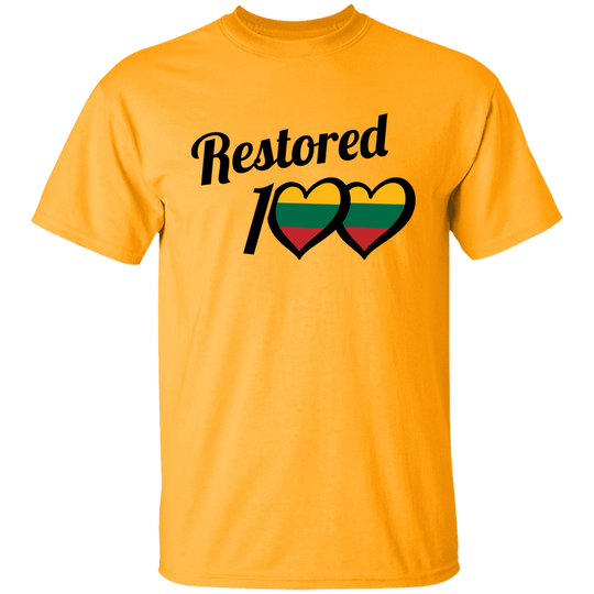 Restored 100 - BoysGirls Youth Classic Short Sleeve T-Shirt - Lithuania Strong