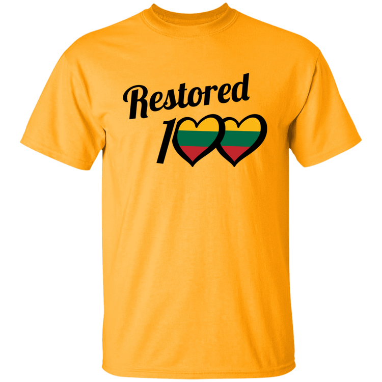 Restored 100 - BoysGirls Youth Classic Short Sleeve T-Shirt - Lithuania Strong